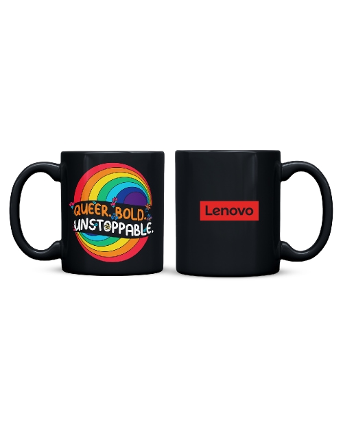 Queer Bold Customized Sublimation Mug Black
